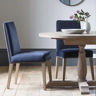 Knees Mathew Velvet Dining Chair - Atlantic Blue (Set of 2)