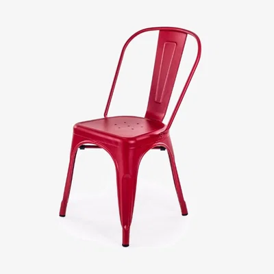 Knees Dax Metal Stacking Chair - Red