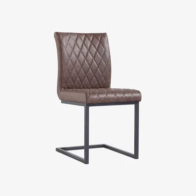 Knees Cara Diamond Stitch Dining Chairs - Brown (2 Pack)