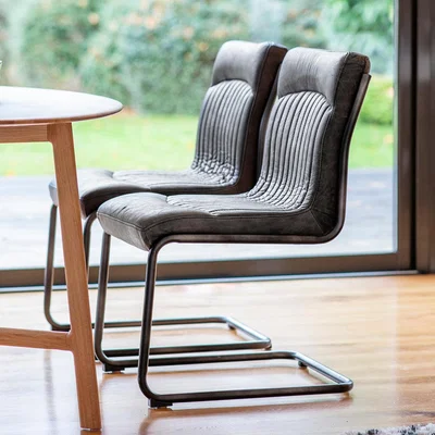 Knees Capri Leather Dining Chair - Antique Ebony Black