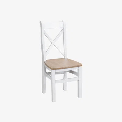 Knees Terranostra Cross Back Chairs - Old white (2 Pack)