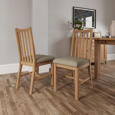 Knees Galister Dining Chairs - Light Oak (2 Pack)