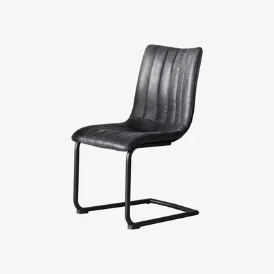 Knees Swanley Faux Leather Dining Chair - Grey (Set of 2)