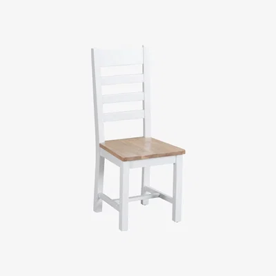 Knees Terranostra Ladder Back Chairs - Old white (2 Pack)