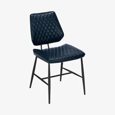 Knees Clay Faux Leather Dining Chair - Blue