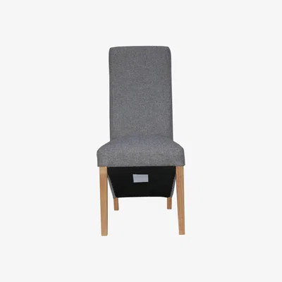 Knees Ciro Wave Back Fabric Chairs  - Light Grey (2 Pack)