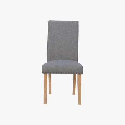 Knees Corbett Straight Back Fabric Chairs  - Light Grey (2 Pack)