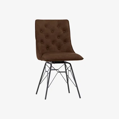 Knees Renzo Studded Back Dining Chairs - Brown (2 Pack)