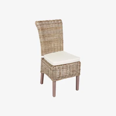 Knees Wilton Wicker Chairs with Cushion - Kooboo Grey (2 Pack)