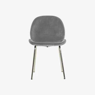 Knees Flanagan Velvet Dining Chair - Light Grey (Set of 2)