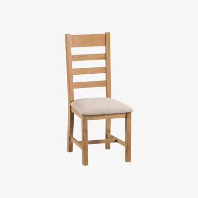 Knees Carrabba Upholstered Ladder Back Chairs - Medium Oak finish (2 Pack)