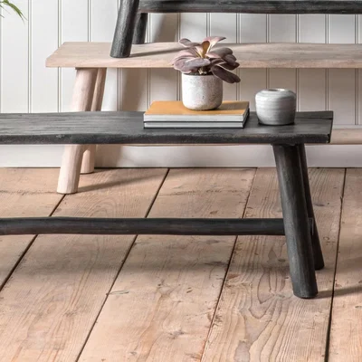 Knees Portland 145cm Rustic Mango Wood Dining Bench - Grey