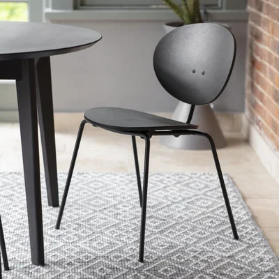 Knees Bexley Birch Wood Dining Chair - Black (Set of 4)