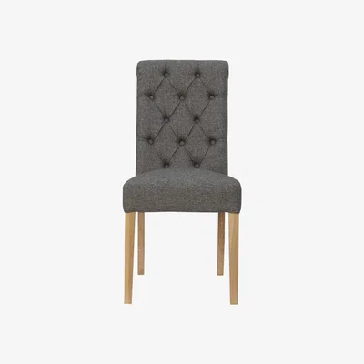 Knees Catalina Button Back Chairs - Dark Grey (2 Pack)