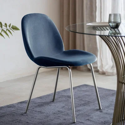 Knees Mickey Velvet Dining Chair - Blue (Set of 2)