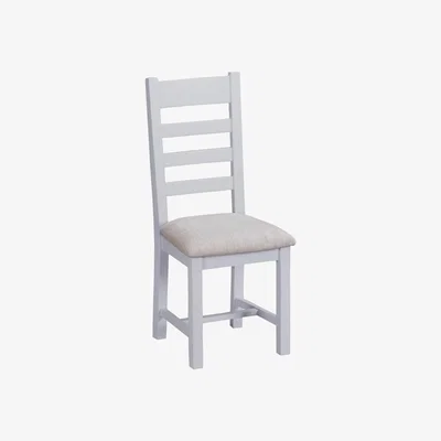 Knees Terranostra Upholstered Ladder Back Chairs - Millstone Grey (2 Pack)