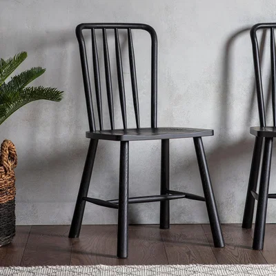 Knees Wycombe Oak Dining Chair - Black (Set of 2)