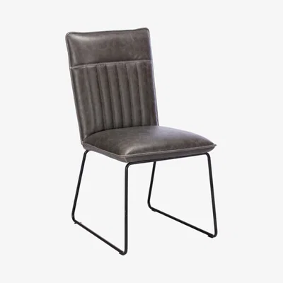 Knees Rory Faux Leather Dining Chair - Grey