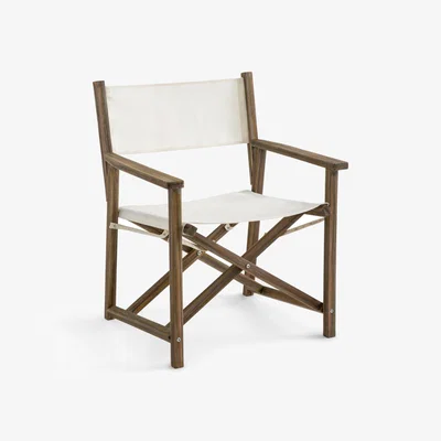 La Redoute Alfred Teak Stained Oiled Acacia & Canvas Table Armchair