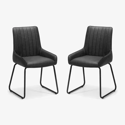 La Redoute Marylebone Leather Dining Chairs  (Set of 2)