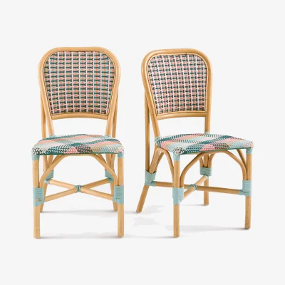 La Redoute Set of 2 Musette Tartan Braided Chairs