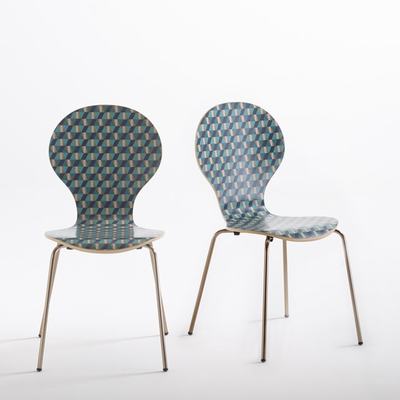 La Redoute WATFORD Retro Stackable Print Chairs (Set of 2)