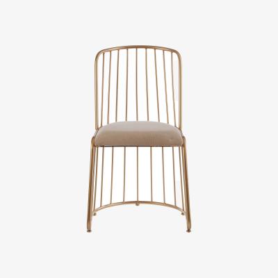 La Redoute Art deco Inspired Gold Chair with White Linen Padded Seat