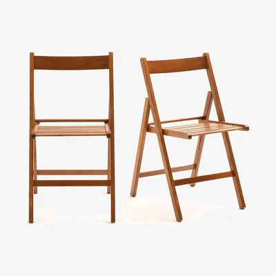 La Redoute Set of 2 Yann Solid Beech Folding Chairs