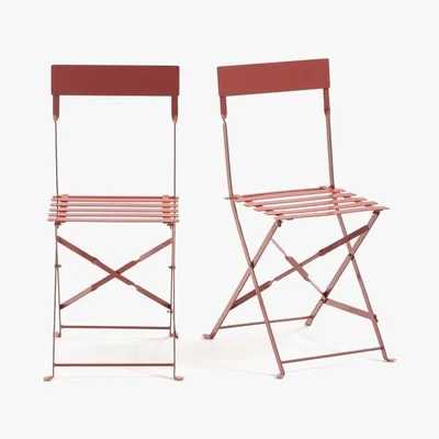La Redoute Folding metal chair, Set of 2