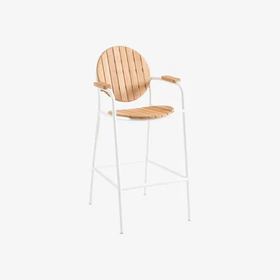 La Redoute Chassagne Teak & Aluminium Garden Bar Chair