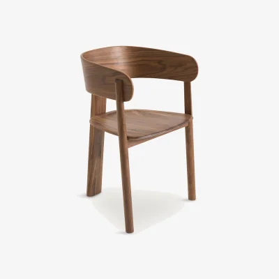 La Redoute Marais Tripod Dining Chair in Walnut and Veneer, Designed By Emmanuel Gallina