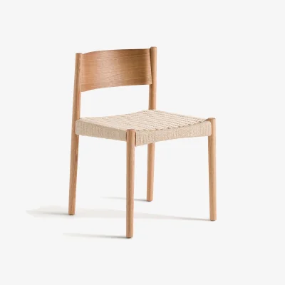 La Redoute Izie Solid Ash Chair with Woven Paper Cord Seat