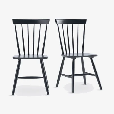 La Redoute Set of 2 Jyko Spindle Back Chairs in Solid Rubberwood