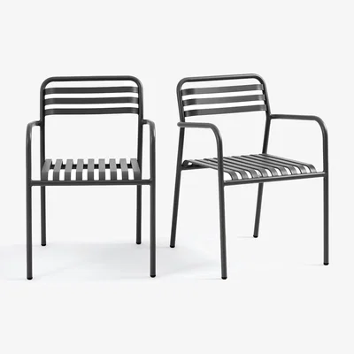 La Redoute Set of 2 Manni Aluminium Garden Armchairs