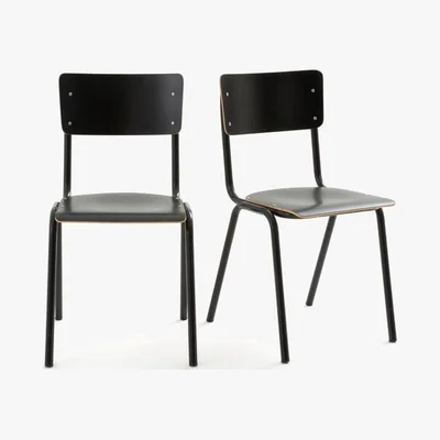 La Redoute HIBA Steel School-Style Chairs (Set of 2)