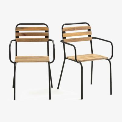 La Redoute Set of 2 Juragley Wood & Metal Garden Armchairs