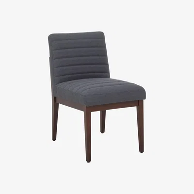 La Redoute Textured Weave Upholstered Dining Chair with Oak Legs