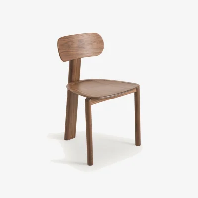 La Redoute Marais Tripod Dining Chair in Walnut and Veneer, Designed By Emmanuel Gallina