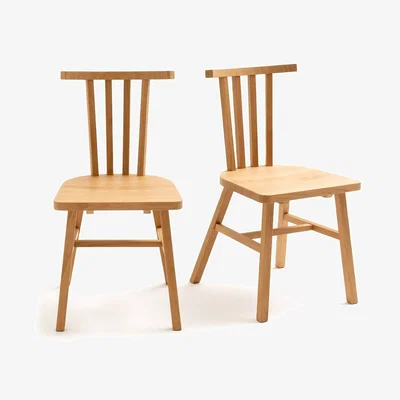 La Redoute Ivy Chairs with Bars in Solid Oak (Set of 2)