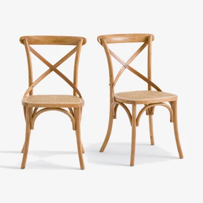 La Redoute Set of 2 Cedak Oak Cross-Back Chairs