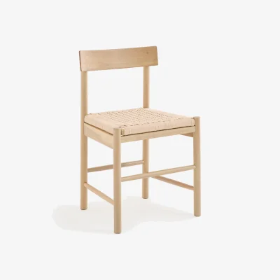 La Redoute Taga Solid Oak Chair with Bleached Wood Effect and Rope Seat