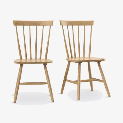 La Redoute Set of 2 Jyko Spindle Back Chairs in Solid Rubberwood