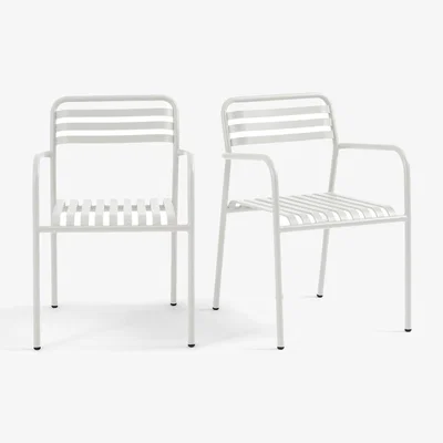 La Redoute Set of 2 Manni Aluminium Garden Armchairs