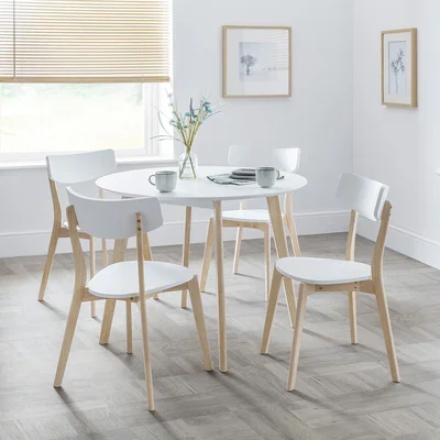 La Redoute Set Of 4 Klara Scandi Dining Chairs with Oak Legs