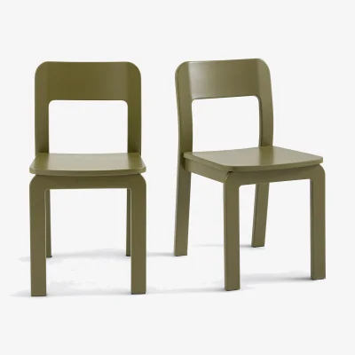 La Redoute Set of 2 Talet Stained Solid Birch Chairs