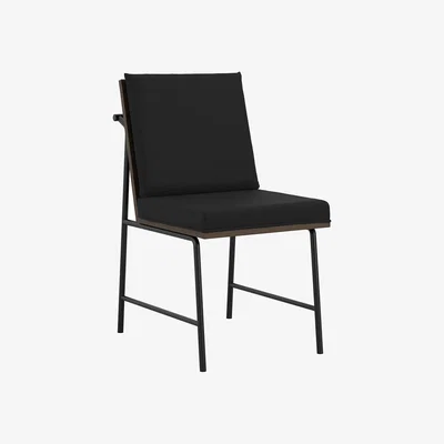 La Redoute Niva Minimalist Upholstered Dining Chair with Metal Frame (Set of 2)