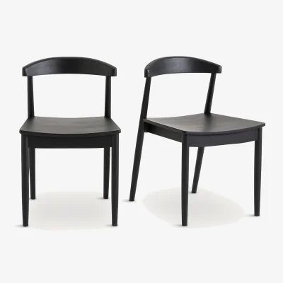 La Redoute Set of 2 Galb Black Oak Chairs