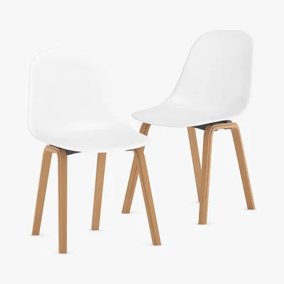 Marks & Spencer M&S Loft Set of 2 Curved Back Dining Chairs - 1SIZE - Duck Egg, Duck Egg