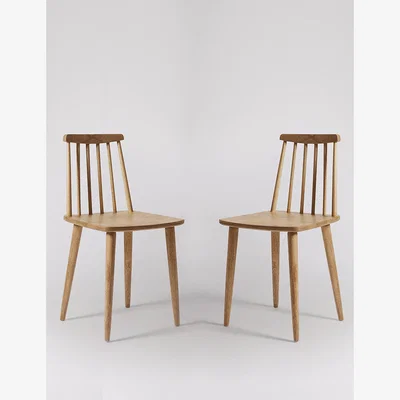 Marks & Spencer Swoon Set of 2 Ollie Mango Wood Dining Chairs Light Brown