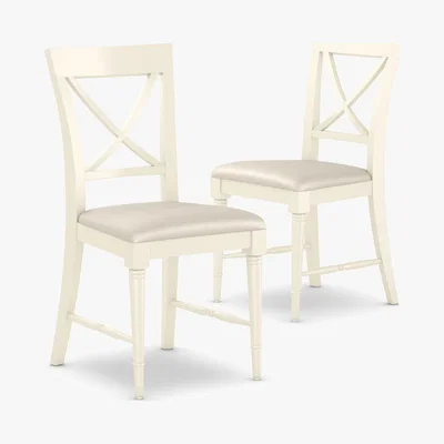 Marks & Spencer M&S Set of 2 Greenwich Dining Chairs - 1SIZE - Cream, Cream